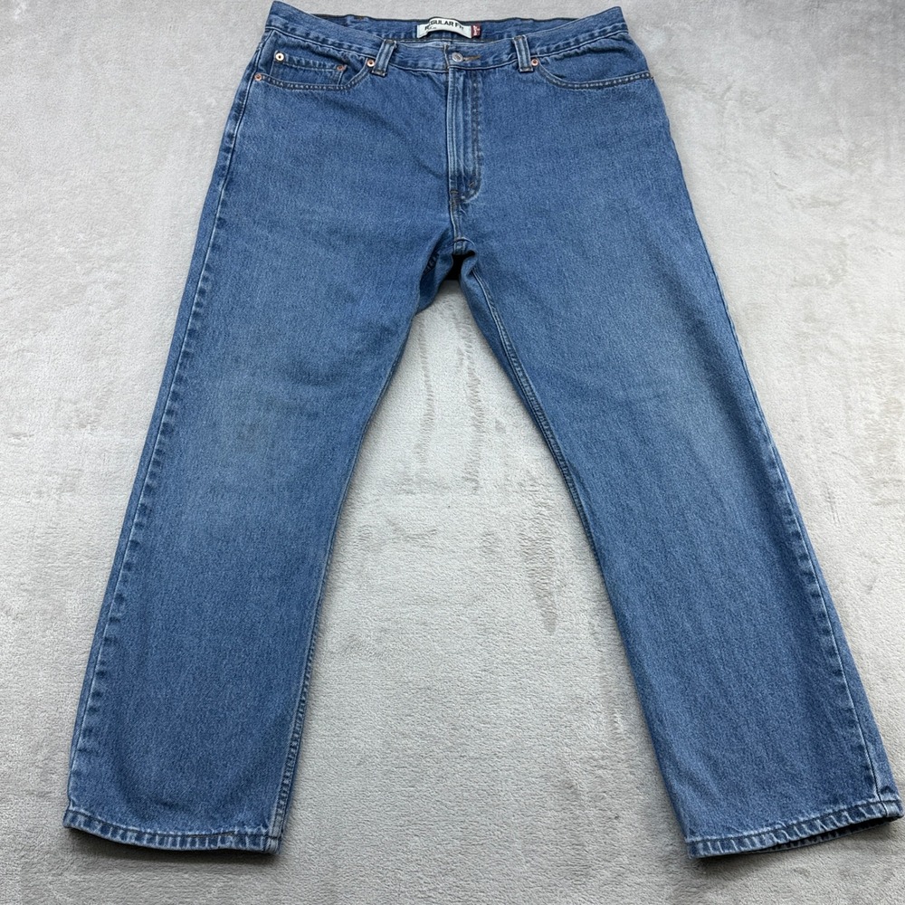 Levi's 505 Regular Fit Jeans Mens 38x30 Blue Medium Wash Straight Leg Denim Y2K